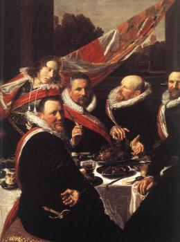Frans Hals : Banquet of the Officers of the St George Civic Guard detail